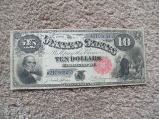 1880 $10 Ten Dollars “jackass” Legal Tender United States Note