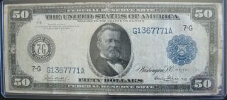 1914 $50 Fifty Dollar Federal Reserve Note
