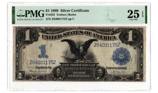 Fr.  233 1899 $1 Black Eagle Silver Certificate Pmg 25 Epq