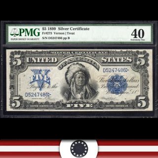1899 $5 Silver Certificate Chief Note Pmg 40 Fr 273 D5247486