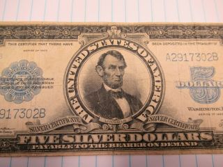 Raw Ungraded Fr.  282 1923 $5 Porthole Silver Certificate Buy it Now Price 4