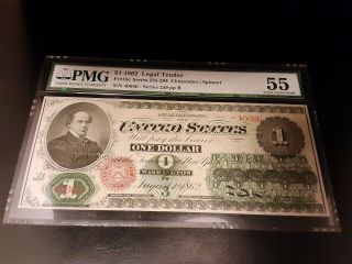 1862 $1 Legal Tender Fr - 16c - Graded Pmg 55 - About Uncirculated.  Priced To Sell