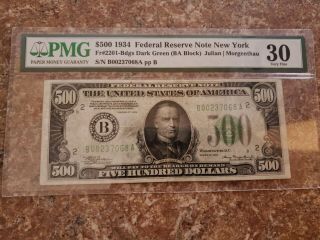 1934 $500 Dollar Bill York Pmg 30