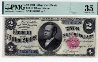 $2 1891 Silver Certificate Fr 246 Pmg 35