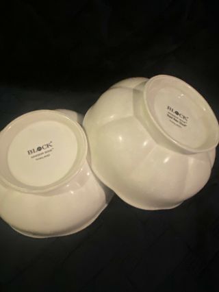 Set Of 2 Block Windsor Bone China White Scalloped 5.  25” Bowls