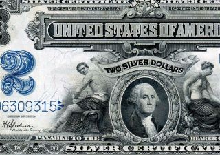 Hgr Sunday 1899 $2 Silver Certificate ( (example))
