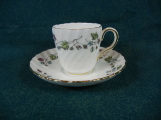 Minton Dryden Pattern S716 Demitasse Cup And Saucer Set (s)
