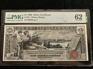 1896 1 Educational Silver Certificate Fr 224 Pmg 62