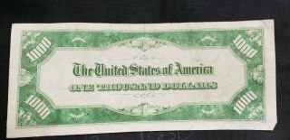 1934 $1000 bill Chicago Federal Reserve Note.  Light green 2