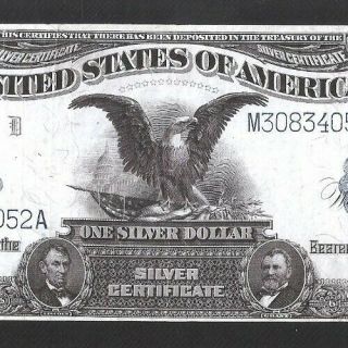Gorgeous Black Eagle $1 1899 Silver Certificate,  No Pinholes Or Tears