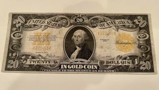 1922 Series $20.  00 Twenty Dollar Gold Certificate Note Crisp Nr