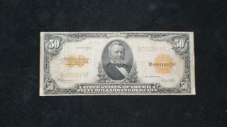 1922 Large Fifty Dollar Gold Certificate Note Vf Plus $50 Bill Priced To Sell