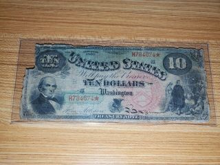 Series 1869 $10 Ten Dollars " Rainbow " Legal Tender Jackass Note Fr96