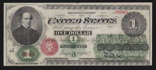 Us $1 1862 Samuel Chase Legal Tender Fr 16c Vf (945)