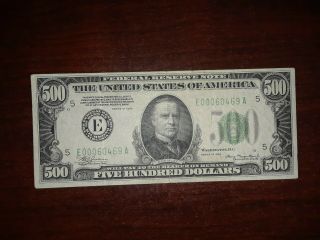 $500 Dollar Bill 1934 E00060469a Five Hundred Dollar Bill