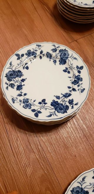 Royal Meissen Fine China Of Japan Blue And White Floral Salad Plate Set Of 2