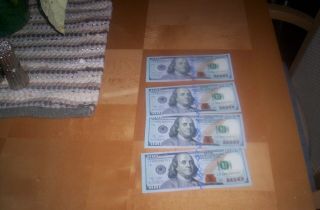 4 - Notes 2009 Unc,  One Hundred Dollar Bill 