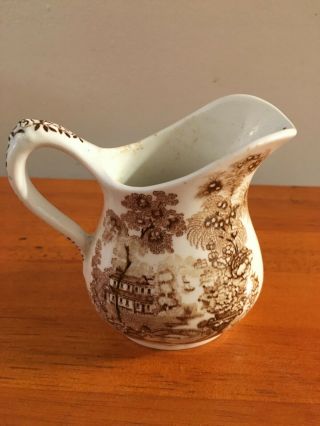 Royal Crownford,  Miniature,  Ironstone,  England,  Pitcher,  Country Scene,  Cond
