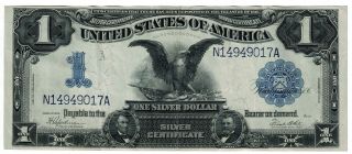 1899 $1 Dollar Silver Certificate Black Eagle Large Bill Fr 236