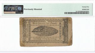 Jersey Colonial Note Fr NJ - 183 March 25,  1776 £6 PMG 25 2