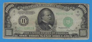 1934 A Federal Reserve St.  Louis $1000 One Thousand Dollar Note Fr 2212 - H