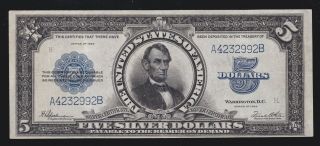 Us 1923 $5 " Porthole " Silver Certificate Fr 282 Vf - Xf (- 992)