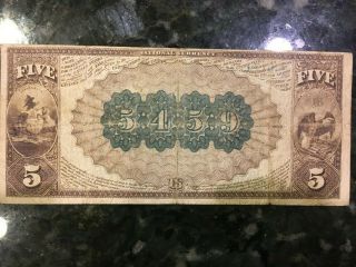 USA 5 Dollars National 1882 (1900) - - Philadelphia,  PA - - Charter 5459 3