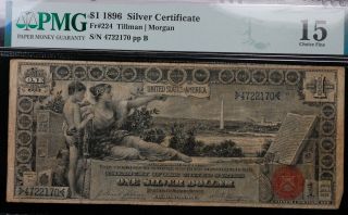 1896 $1 Educational Silver Certificate Pmg Choice Fine 15 Anecdotal Annotations