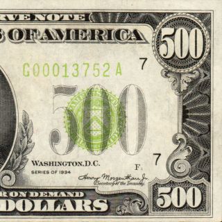 Lgs 1934 Chicago $500 Five Hundred Dollar Bill 1000 Fr.  2201 G013752a