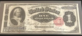 1891 - $1 Silver Certificate “martha” - Fr 223 - In Vf,  - Ef W/crease - N.