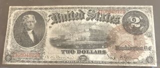 1880 - $2 Legal Tender.  Fr 51 - In Vf W/normal Soiling.  A Decent Note.