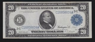 Us 1914 $20 Frn Philadelphia District Fr 974 Xf - Au (834)