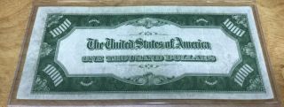1934 A $1000 ONE THOUSAND Dollar Bill Note Federal Reserve Bank of Chicago,  IL. 2