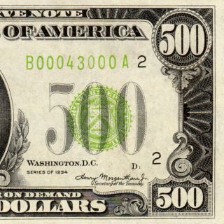 Lgs 1934 York $500 Five Hundred Dollar Bill 1000 Fr.  2201 B00043000a