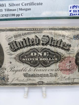 1891 $1 Silver Certificate Martha Note PMG Certified 25 VERY FINE FR 223 3