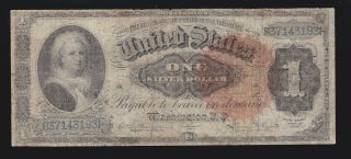 Us 1886 $1 Martha Silver Certificate Fr 217 Fine (193)