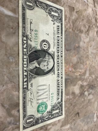 $1 1974 Federal Reserve Major " 3rd.  Printing Shift Error "
