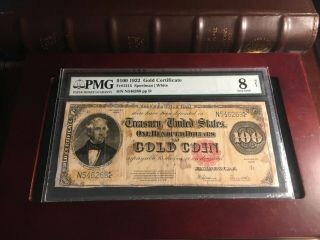 1922 $100 Gold Certificate Fr 1215 PMG 8 4
