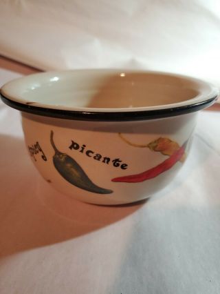 Home & Garden Party Ltd Hot Peppers Salsa Picante Bowl Stoneware 2004