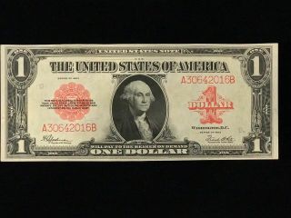 1923 $1 Red Seal Fr 40 Large United States Note Legal Tender Au/cu