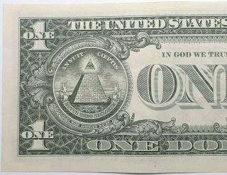 U.  S.  1985 $1 Federal Reserve Note Major 3rd Print Shift Error - AU 5