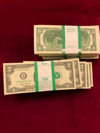 $2.  Bills - Direct From Bep (bureau Of Engraving And Printing) Packages Of 100