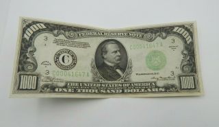 $1000.  00 Federal Reserve Note - Series 1934 A Washington Dc (177)