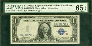Us Paper Money 1935a Experimental R $1 Silver Certificate Gem Cu
