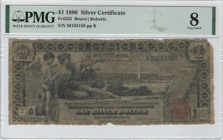 $1 1896 Silver Certificate (educational Note) Banknote,  Fr 225,  Pmg 8
