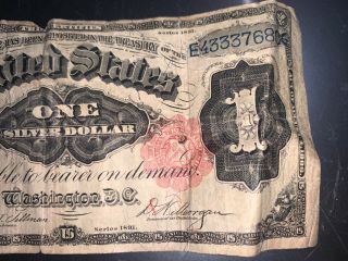 Martha Washington 1891 United States One Silver Dollar 3