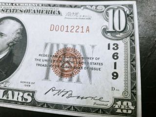 1929 Miners National Bank of shenandoa Pennsylvania $10 note. 3