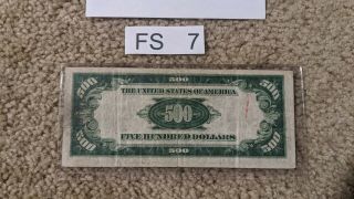 $500 Bill Five Hundred Dollar Federal Reserve Note 1934 Series 2