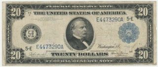 Large Size Note 1914 Frn $20 Twenty Dollar Bill Richmond F - 981 Higher Grade