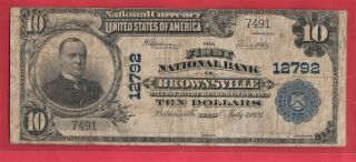 1902 Pb $10.  00 Brownsville Texas National